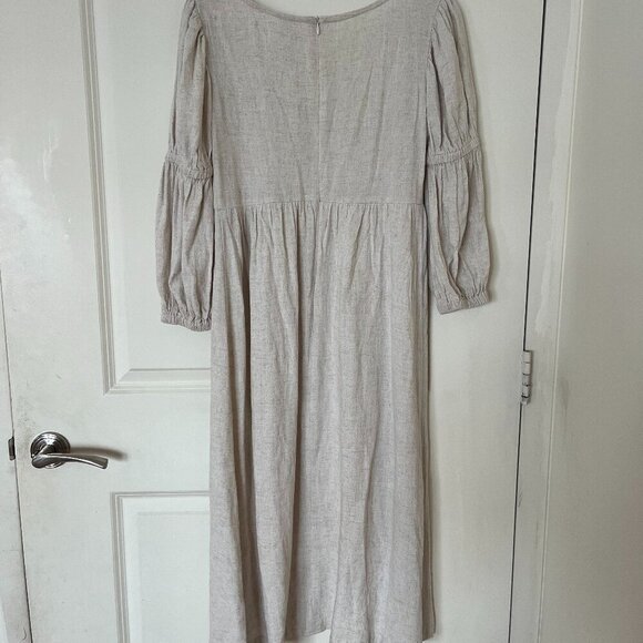 Rachel Pally Linen Blend Beige Doreen Dress Medium - Picture 5 of 5
